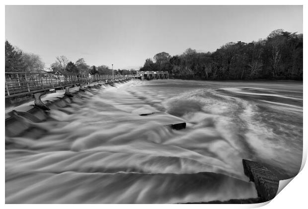 Boulters Weir Print by Mick Vogel