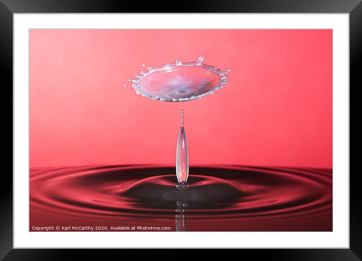 Milky Water Drop Framed Mounted Print by Karl McCarthy