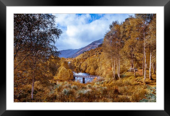 Golden Autumn hues of Glen Affric Framed Mounted Print by John Frid