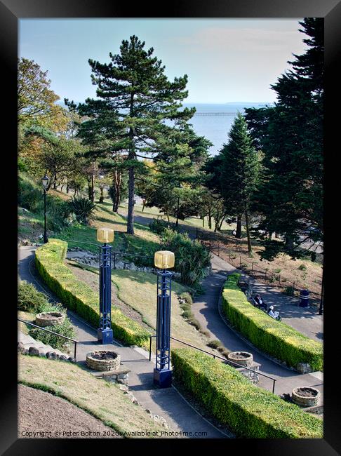 Cliff Gardens, Southend on Sea, Essex, UK. Framed Print by Peter Bolton