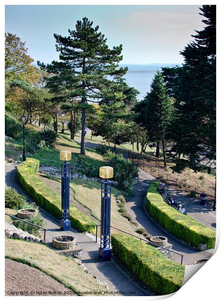 Cliff Gardens, Southend on Sea, Essex, UK. Print by Peter Bolton