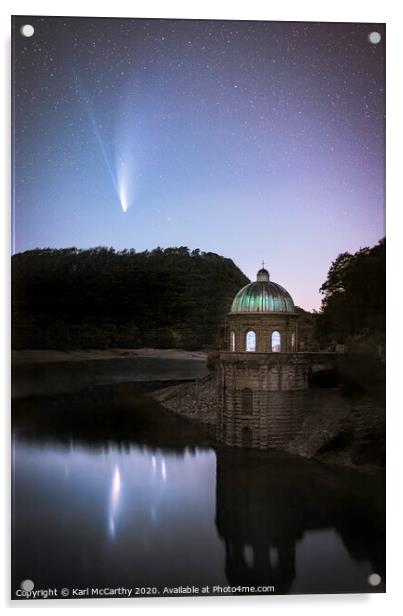 Comet Neowise over the Elan Valley Acrylic by Karl McCarthy