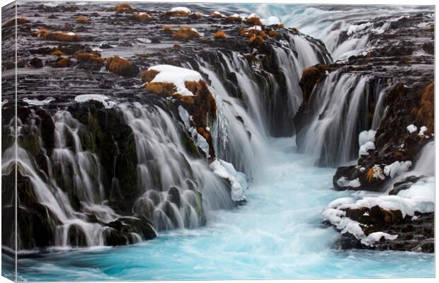 Bruarfoss Waterfall in Winter, Iceland Canvas Print by Arterra 