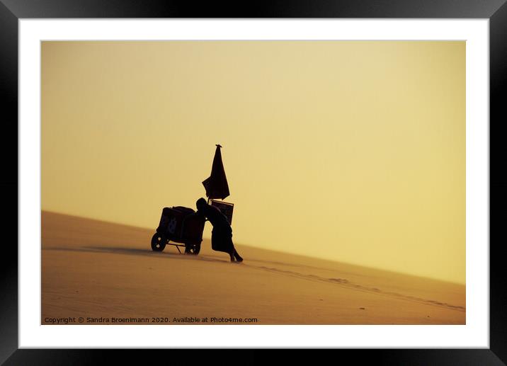 Up the hill with the ice cream cart Framed Mounted Print by Sandra Broenimann
