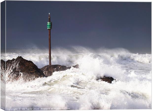 Barrel rock Bude Canvas Print by Nik Taylor