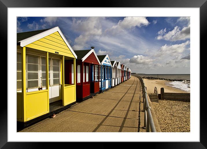 More Southwold Beach Huts Framed Mounted Print by Paul Macro