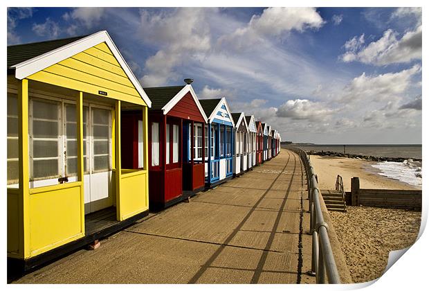 More Southwold Beach Huts Print by Paul Macro