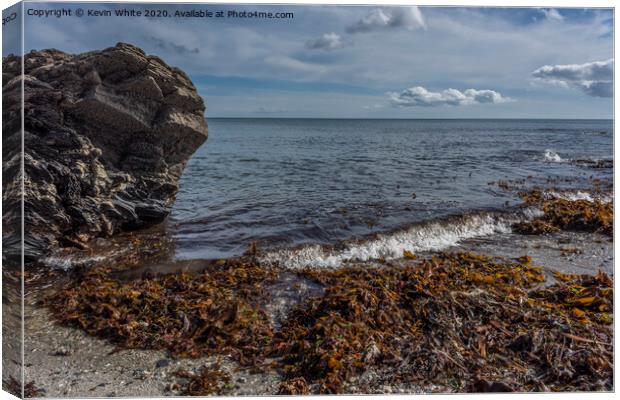 Jagged rock near St Mawes Canvas Print by Kevin White