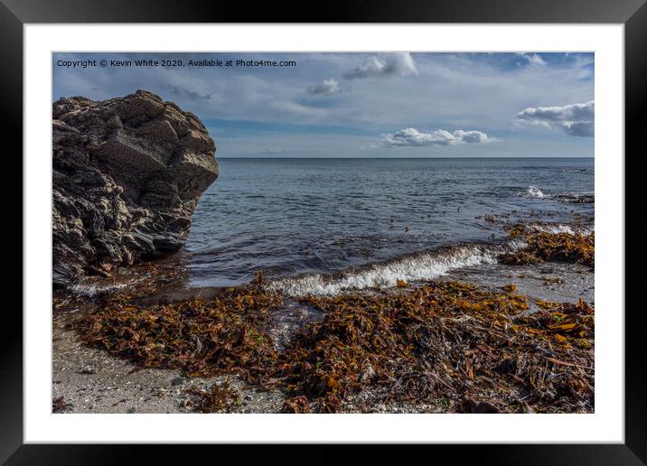 Jagged rock near St Mawes Framed Mounted Print by Kevin White