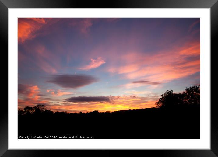 Sunset over Arun valley Framed Mounted Print by Allan Bell