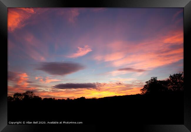 Sunset over Arun valley Framed Print by Allan Bell