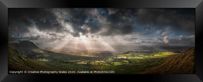 Light showers, Hay Bluff Framed Print by Creative Photography Wales