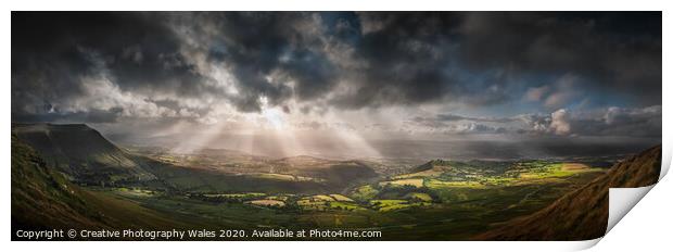 Light showers, Hay Bluff Print by Creative Photography Wales