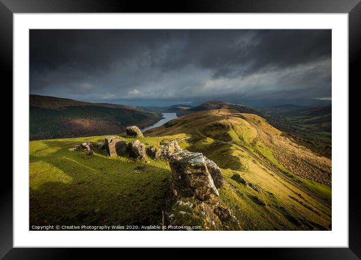 Winter light above Talybont Reservoir Framed Mounted Print by Creative Photography Wales