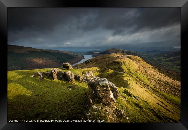 Winter light above Talybont Reservoir Framed Print by Creative Photography Wales