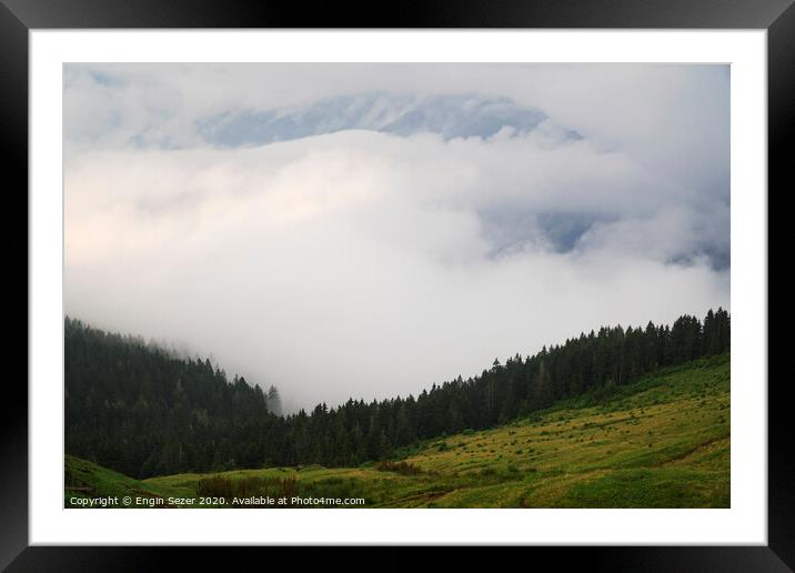 Clouds and Forest at The Gito Plateau Framed Mounted Print by Engin Sezer