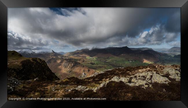 Views from Cat Bells and High Spy, Lake District  Framed Print by Creative Photography Wales