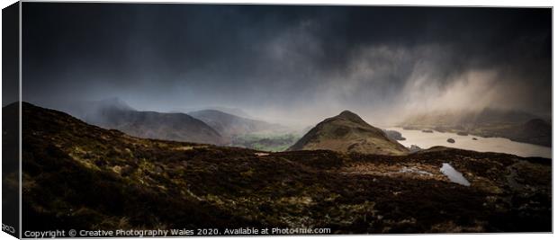 Views from Cat Bells and High Spy, Lake District  Canvas Print by Creative Photography Wales
