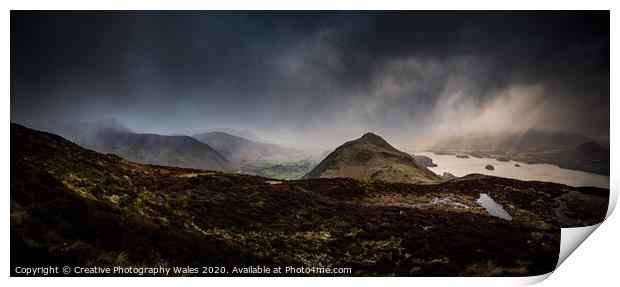 Views from Cat Bells and High Spy, Lake District  Print by Creative Photography Wales