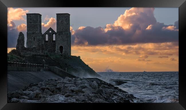 St Marys Church Reculver at Sunset Framed Print by Eileen Wilkinson ARPS EFIAP