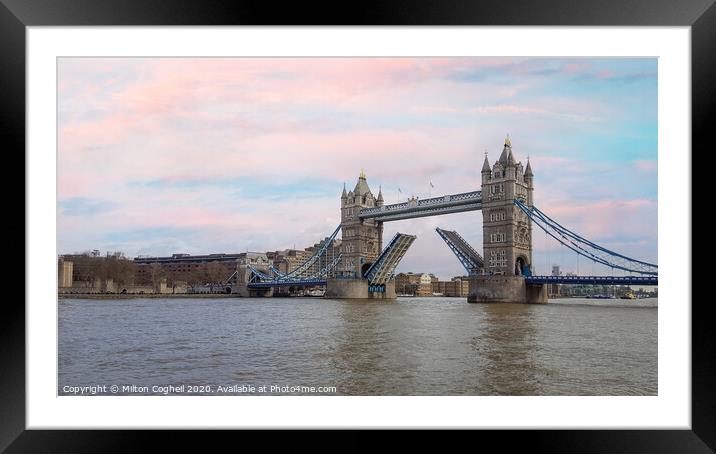 Tower Bridge Open Framed Mounted Print by Milton Cogheil