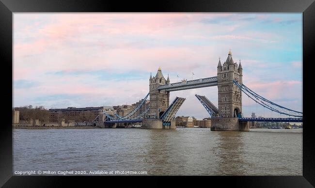 Tower Bridge Open Framed Print by Milton Cogheil