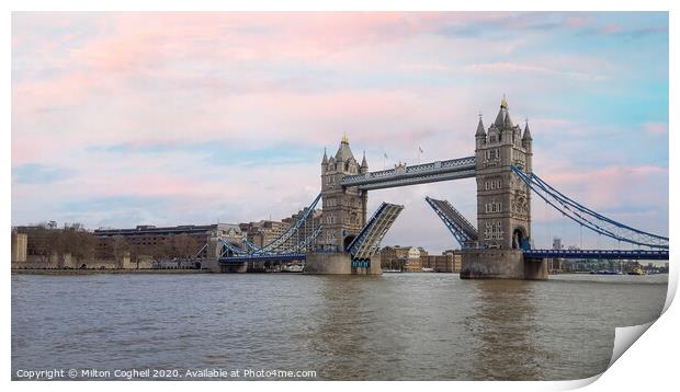 Tower Bridge Open Print by Milton Cogheil