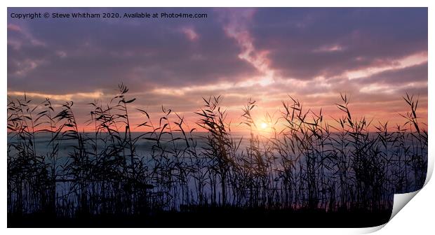 Sunset beach Print by Steve Whitham