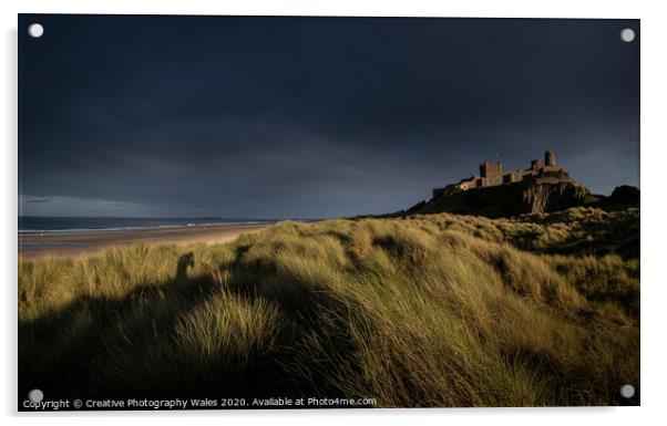 Bamburgh Castle on the Northumberland Coast Acrylic by Creative Photography Wales