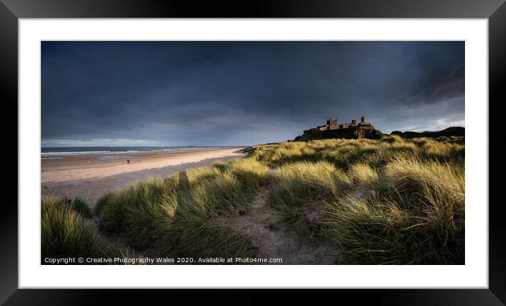 Bamburgh Castle on the Northumberland Coast Framed Mounted Print by Creative Photography Wales