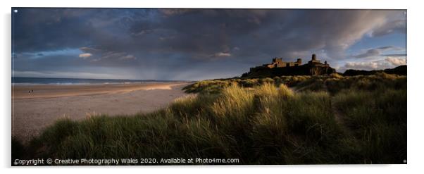 Bamburgh Castle on the Northumberland Coast Acrylic by Creative Photography Wales