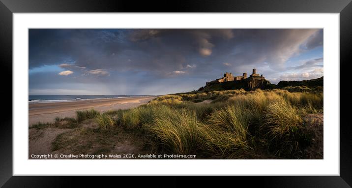 Bamburgh Castle on the Northumberland Coast Framed Mounted Print by Creative Photography Wales