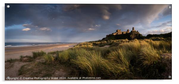 Bamburgh Castle on the Northumberland Coast Acrylic by Creative Photography Wales