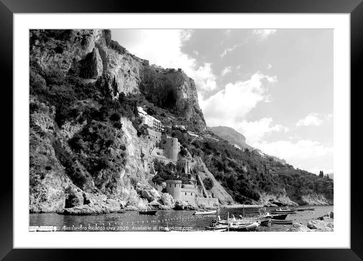 Amazing amalfi coast beach - Conca dei Marini Framed Mounted Print by Alessandro Ricardo Uva