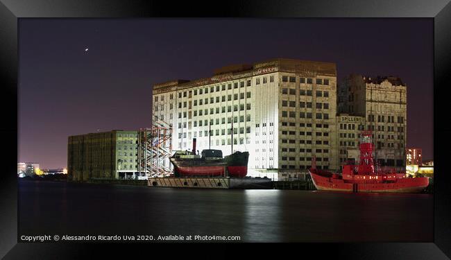 London at night - Docklands millennium Mills - Roy Framed Print by Alessandro Ricardo Uva