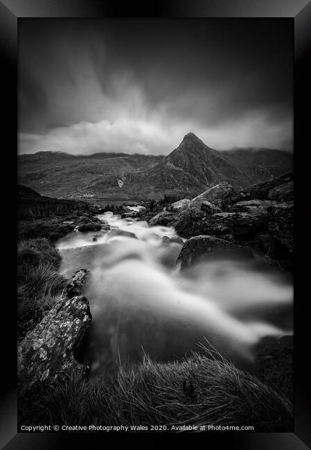Tryfan from Afon Lloer, Snowdonia National Park Framed Print by Creative Photography Wales