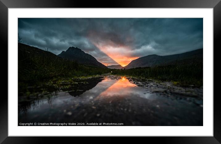 Tryfan reflection, Snowdonia National Park Framed Mounted Print by Creative Photography Wales