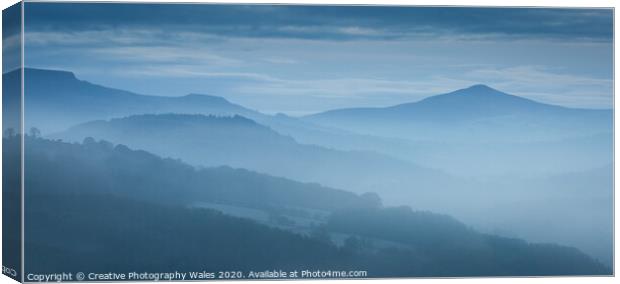 Suagr Loaf and the Black Mountains Canvas Print by Creative Photography Wales
