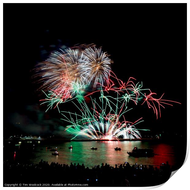 Plymouth National Firework Competition Print by Tim Woolcock