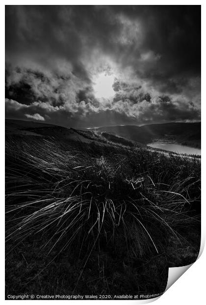 Light above Talybont Reservoir Print by Creative Photography Wales