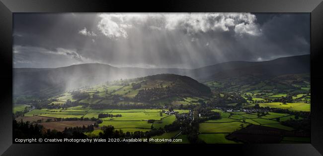 View from the Allt over Talybont on usk, Brecon Beacons National Framed Print by Creative Photography Wales