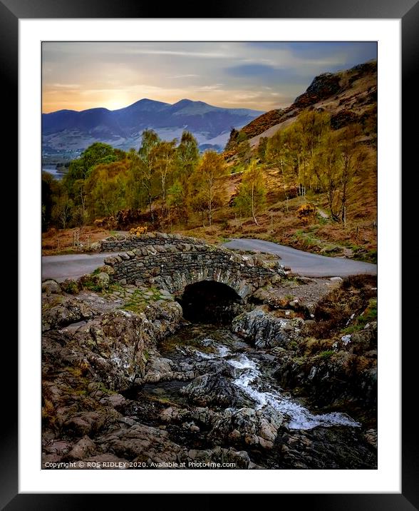 Ashness Bridge morning Framed Mounted Print by ROS RIDLEY