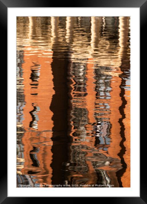 abstract reflections in water in cardiff bay Framed Mounted Print by Creative Photography Wales