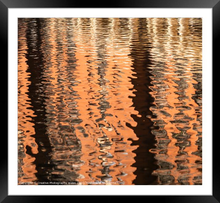 abstract reflections in water in cardiff bay Framed Mounted Print by Creative Photography Wales