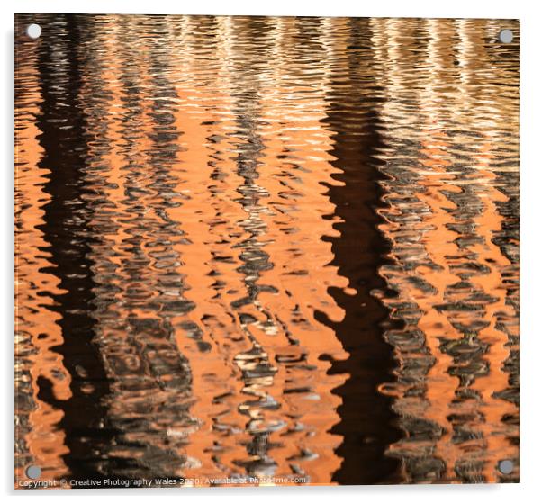 abstract reflections in water in cardiff bay Acrylic by Creative Photography Wales