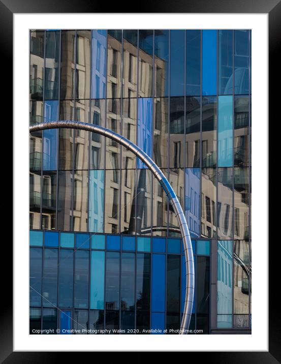 Reflections in Central Library, Cardiff, Wales Framed Mounted Print by Creative Photography Wales