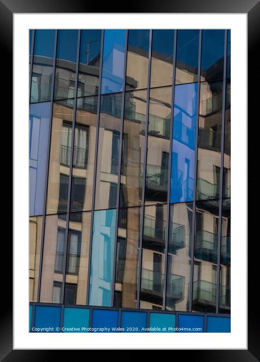 Reflections in Central Library, Cardiff, Wales Framed Mounted Print by Creative Photography Wales