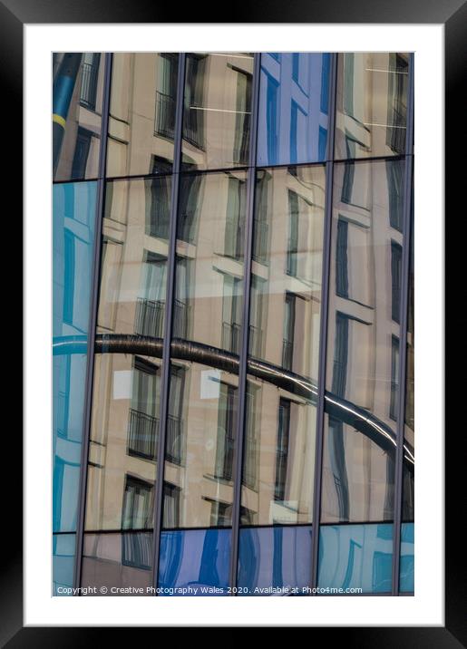 Reflections in Central Library, Cardiff, Wales Framed Mounted Print by Creative Photography Wales