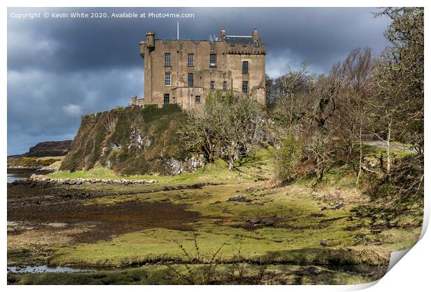 Dunvegan Castle by the sea Print by Kevin White