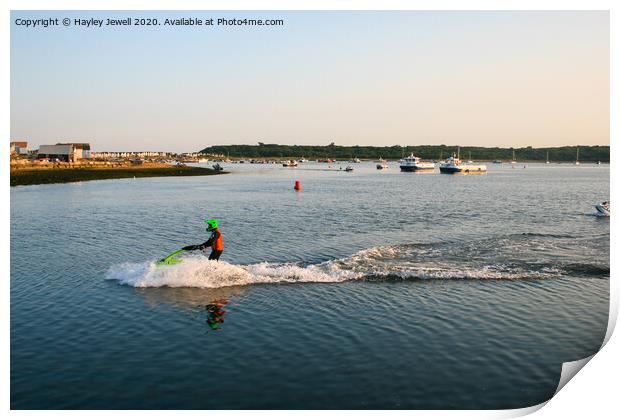 Watersport at Mudeford Quay Print by Hayley Jewell